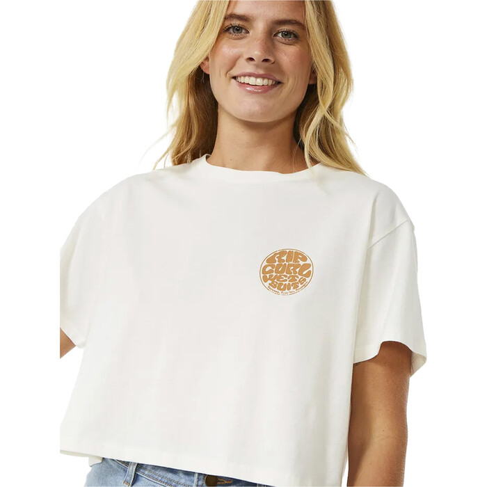 Rip Curl Mujer 2024 Wettie Icono Crop Tee 0BZWTE - Bone